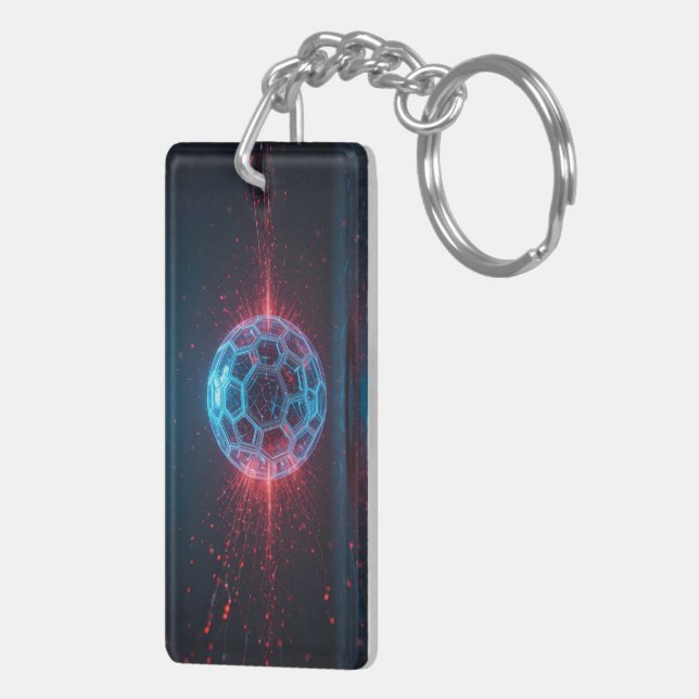 Digital Core: Futuristic Energy Sphere Explosion Key Ring (Back Right)