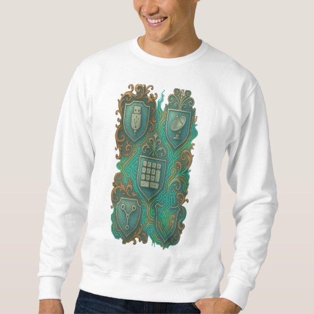 Digital Crest – Vintage Tech Royalty Sweatshirt (Front)