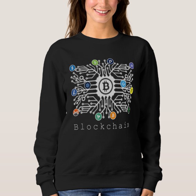 Digital Crypto Currency Blockchain Design Sweatshirt (Front)