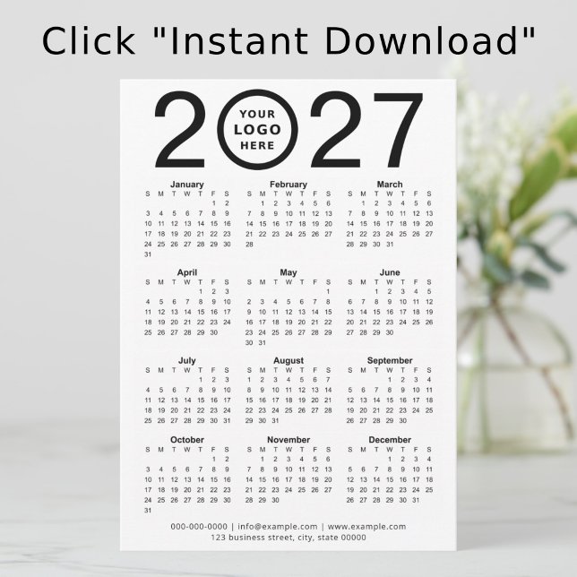 Digital Custom 2027 Calendar with Logo | Download Invitation (Creator Uploaded)