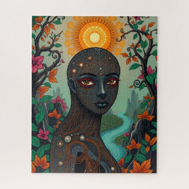 Digital Darling amazing  ethnic lady  Jigsaw Puzzle (Vertical)