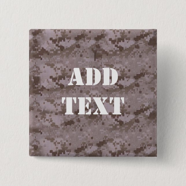 Digital Desert Camouflage 15 Cm Square Badge (Front)