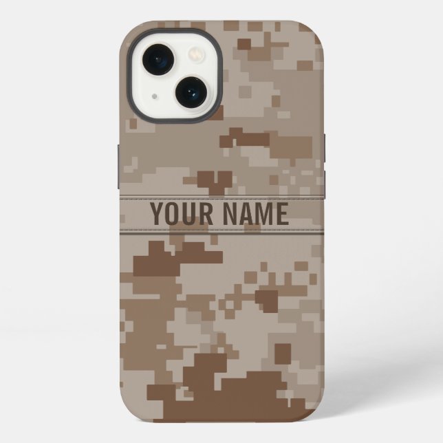 Digital Desert Camouflage Customisable iPhone Case (Back)