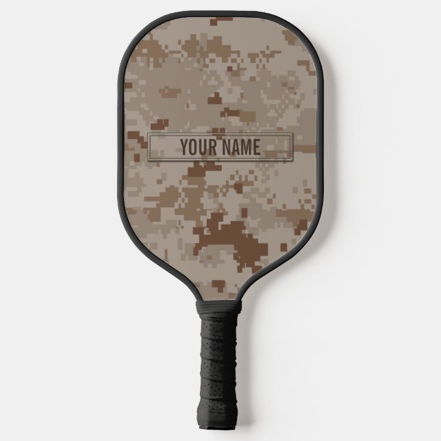 Digital Desert Camouflage Customisable Pickleball Paddle (Back)