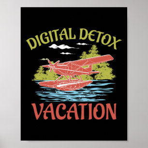 Digital Detox Vacation Burnout Stress Awareness  Poster