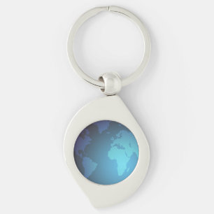 Digital Dot World Map Gradient Art Key Ring