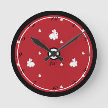 Digital drawing Cute rabbits red colour LS