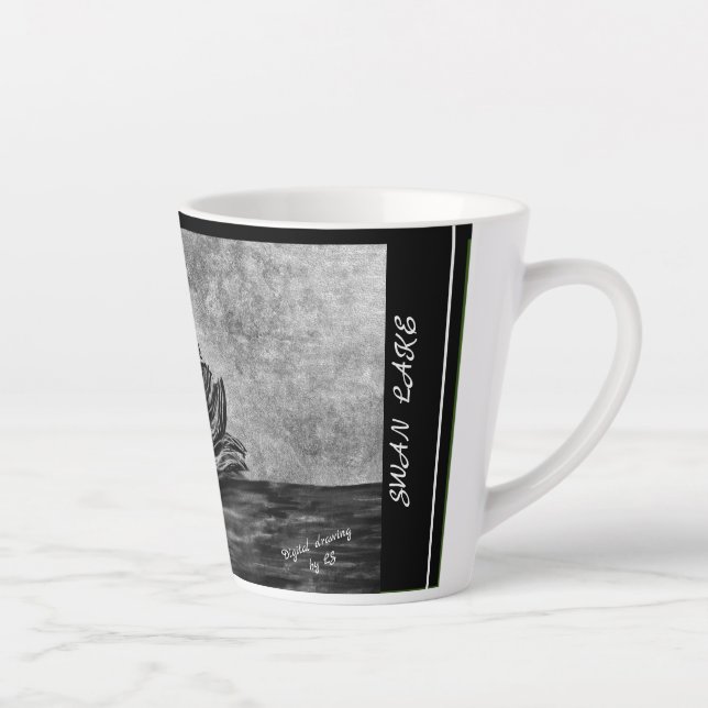 Digital drawing Swan Lake LS Latte Mug (Right)