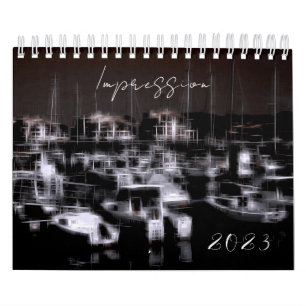 Digital effect of style "impression" calendar
