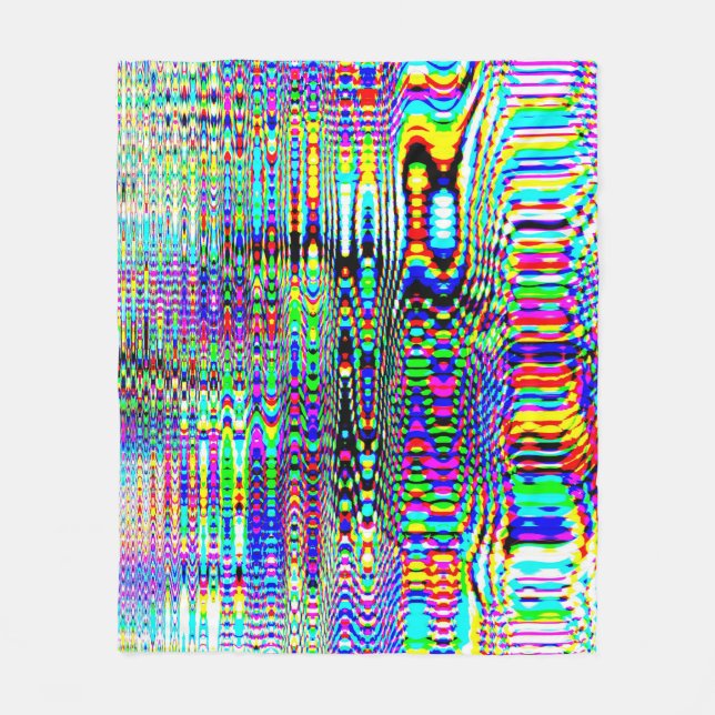 Digital Effects: Multicolor Abstract Design Fleece Blanket (Front)