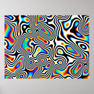 Digital effects. Vibrant abstract background. Colo Poster