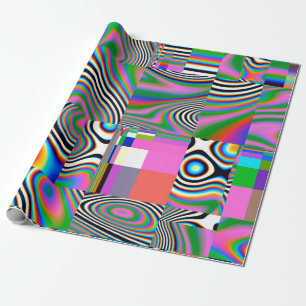 Digital effects. Vibrant abstract background. Colo Wrapping Paper