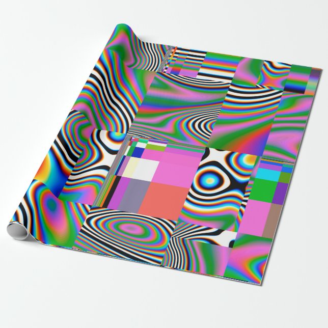 Digital effects. Vibrant abstract background. Colo Wrapping Paper (Unrolled)
