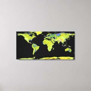 Digital elevation model of the continents on Ea Canvas Print