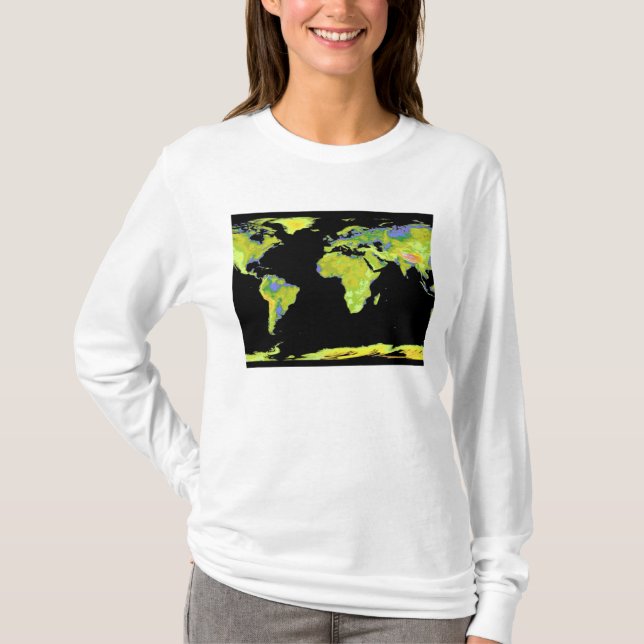 Digital elevation model of the continents on Ea T-Shirt (Front)