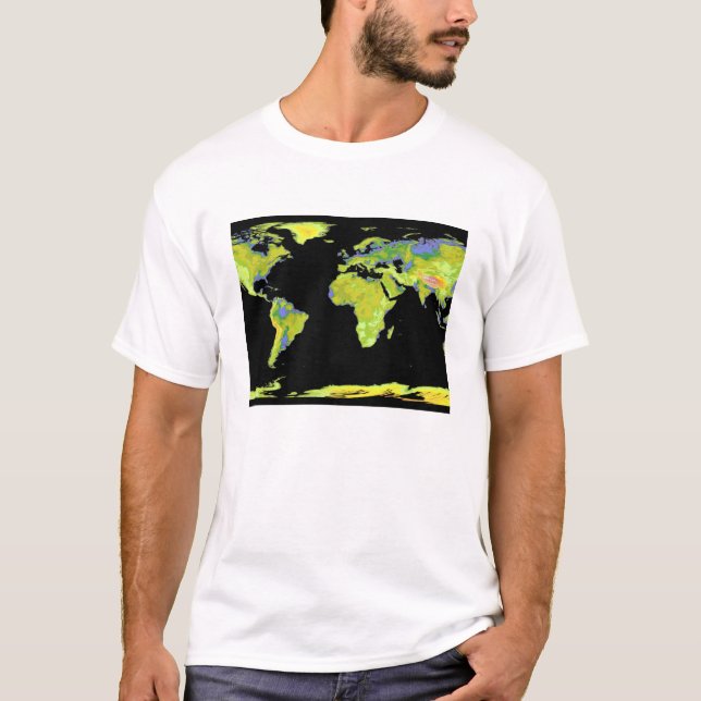 Digital elevation model of the continents on Ea T-Shirt (Front)
