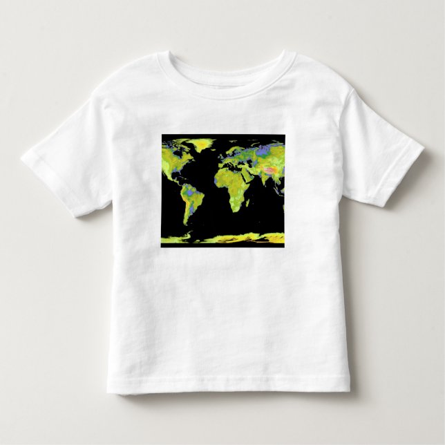 Digital elevation model of the continents on Ea Toddler T-Shirt (Front)