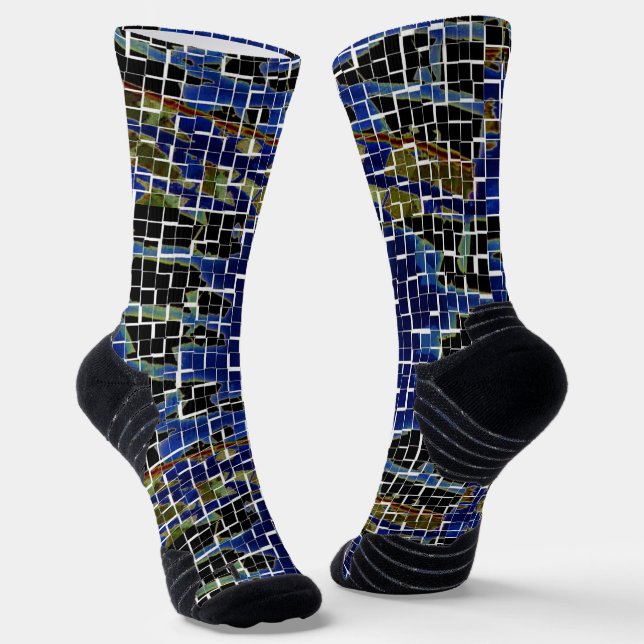Digital epic puzzle socks (Angled)