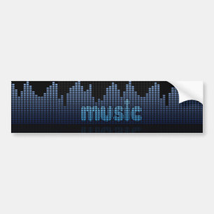 Digital Equalizer Music Wave Wall Bumper Sticker