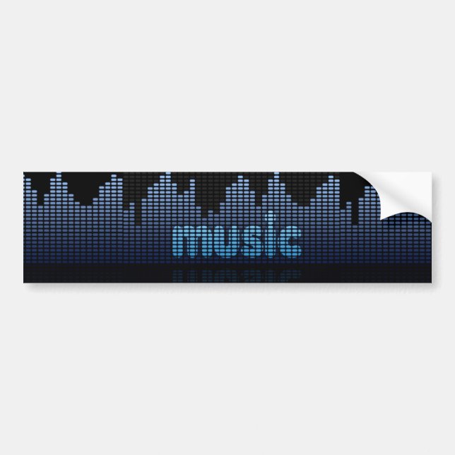 Digital Equalizer Music Wave Wall Bumper Sticker (Front)