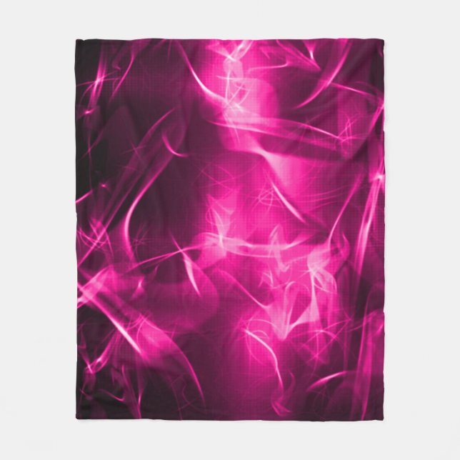 Digital Faerie Magick Fractal Pattern Fleece Blanket (Front)