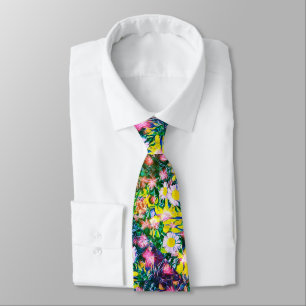 Digital Floral Summer Blues Wardrobe Upgrade Cool Tie