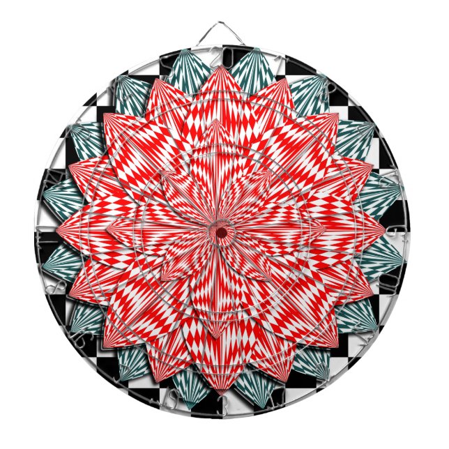 Digital Flower by Kenneth Yoncich Dartboard (Front)