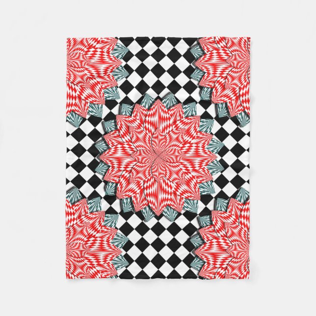 Digital Flower by Kenneth Yoncich Fleece Blanket (Front)