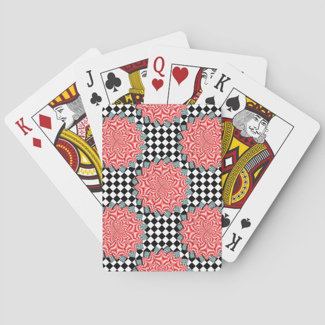 Digital Flower by Kenneth Yoncich Playing Cards (Back)