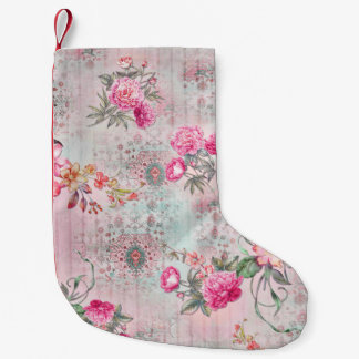 Digital Flower Pattern: Allover Design Small Christmas Stocking