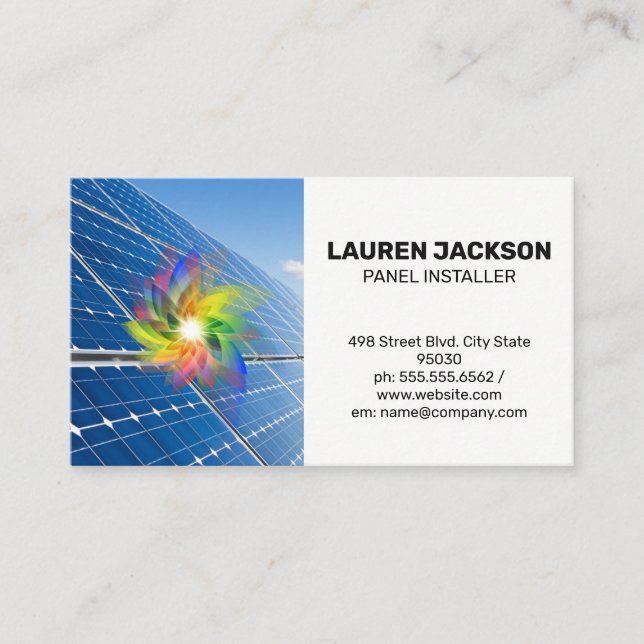 Digital Flower | Solar Panels Business Card (Front)