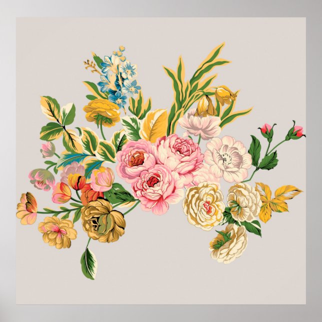 Digital Flowers watercolor illustration. Manual or Poster (Front)