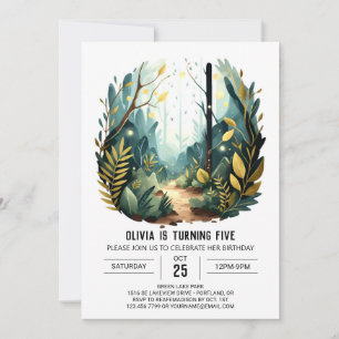 Digital Forest Adventure Woodland Birthday Invitation