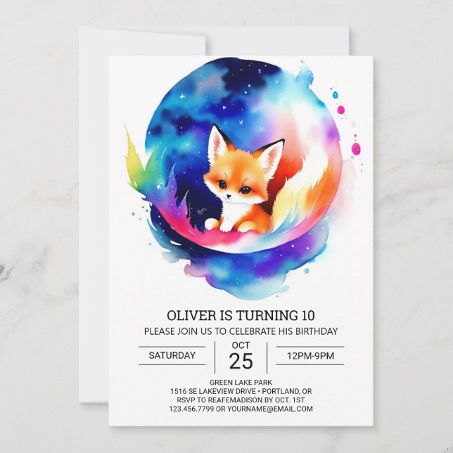 Digital Foxes Kids Birthday Bash Invitation (Front)