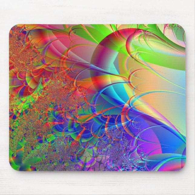 Digital fractal 3D design Mouse Pad (Front)