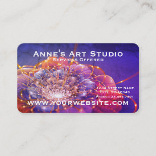 Digital Fractal Floral Business Card