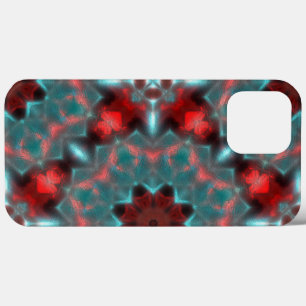 Digital gear hammered glass red and cyanish style iPhone 13 pro max case