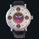 DIGITAL GEM STONE  gold pink amethist Watch<br><div class="desc">Elegant , classy and unique design with a vibrant 3D gem stone -Digital printing design by BALDESIGN3D (c)</div>