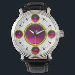 DIGITAL GEM STONE  gold pink amethist Watch<br><div class="desc">Elegant , classy and unique design with a vibrant 3D gem stone -Digital printing design by BALDESIGN3D (c)</div>