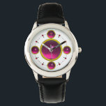 DIGITAL GEM STONE  gold pink amethist Watch<br><div class="desc">Elegant , classy and unique design with a vibrant 3D gem stone -Digital printing design by BALDESIGN3D (c)</div>