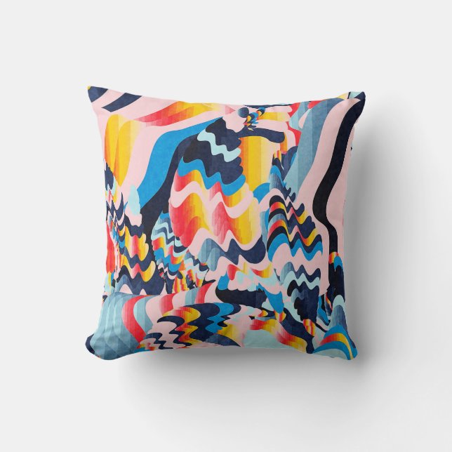 digital glitch art background cushion (Front)