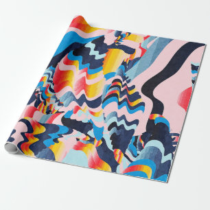 digital glitch art background wrapping paper