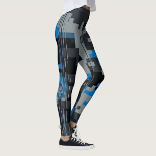 Digital Glitch Camo Leggings - Cyberpunk Womens Gi