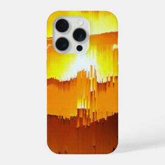 Digital Glitch Sunset Horizon iPhone 15 Pro Case
