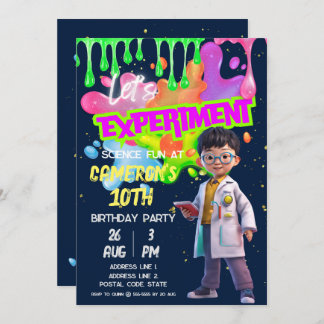Digital Glow Science STEM Experiment Downloadable Invitation