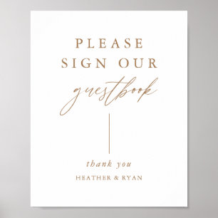 Digital Gold Calligraphy Sign Our Guestbook 
