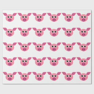 DIGITAL GRAPHIC PIG PATTERN WRAPPING PAPER
