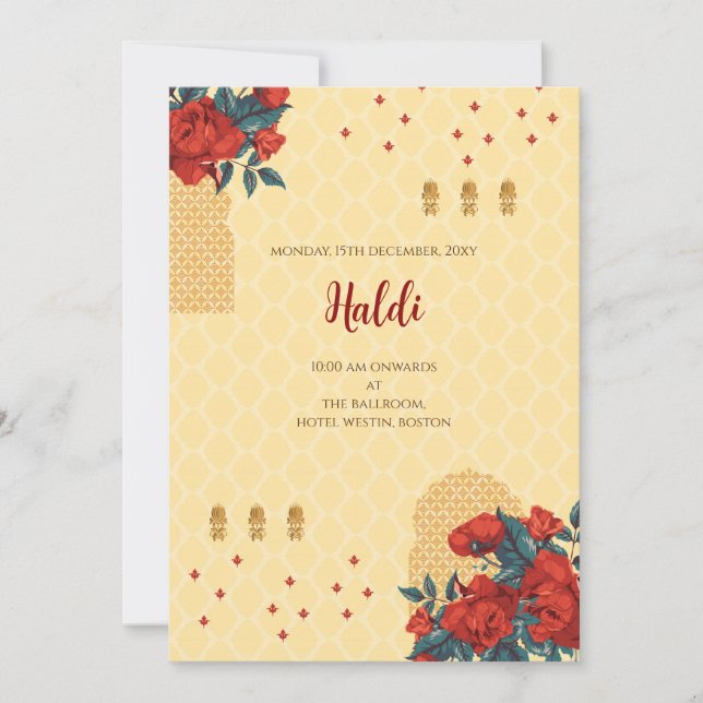 Digital Haldi invitation & Indian wedding card (Front)