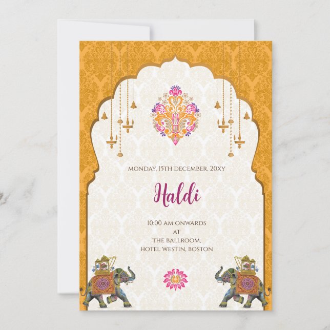 Digital Haldi invitation & Indian wedding card (Front)