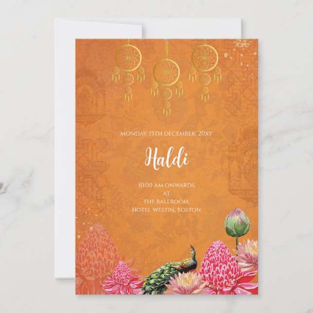 Digital Haldi invitation & Indian wedding card (Front)